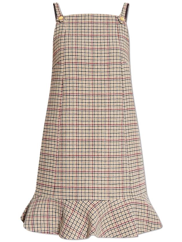 24FW 가니 여성 숏 / 미디원피스 Ganni Dress With Check Pattern  Women's  Beige