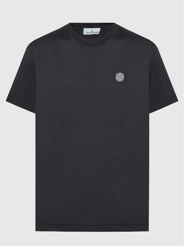 STONE ISLAND 로고 패치 반팔 티셔츠 S152100039 S0013 V0029