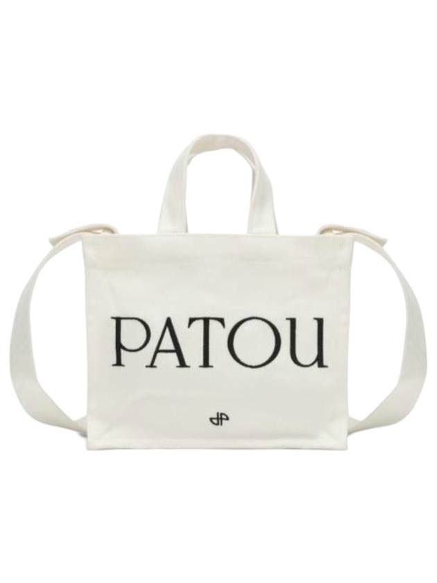 파투 스몰 코튼 캔버스 토트 백 화이트