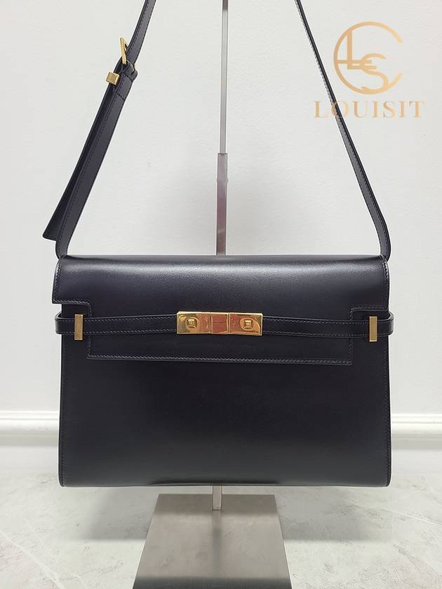 생로랑 블랙 금장 맨하탄 미디움 인박스 숄더백