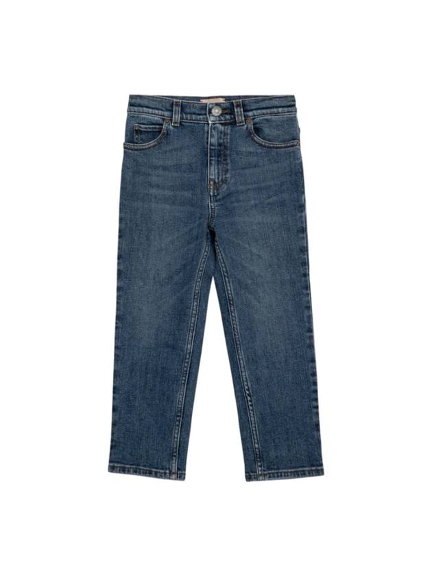 구찌 키즈 단추 데님 팬츠 네이비