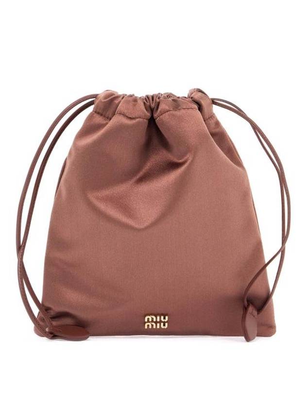 미우미우 새틴 파우치 백 코코아 브라운