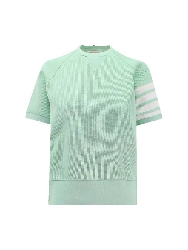 톰브라운 여성 와플 4바 래글런 반팔 티셔츠 라이트 그린