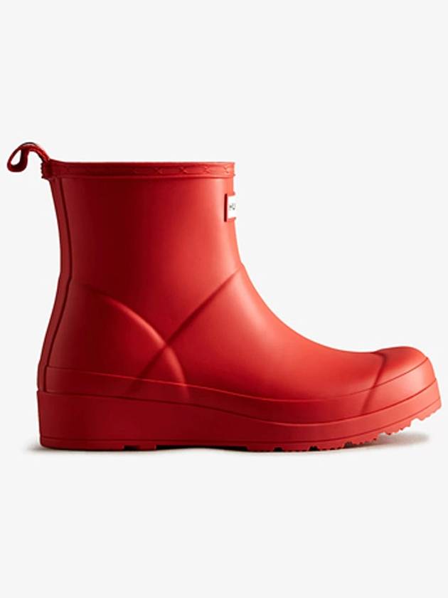 헌터 여성 플레이 숏 레인 부츠 레드