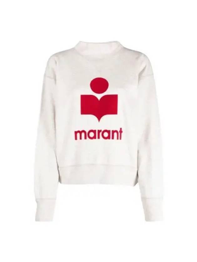 W 이자벨 마랑 모비 로고 스웨트셔츠 에크루 레드 23SS W Isabel Marant Moby Logo Sweatshirt Ecru Red 23SS