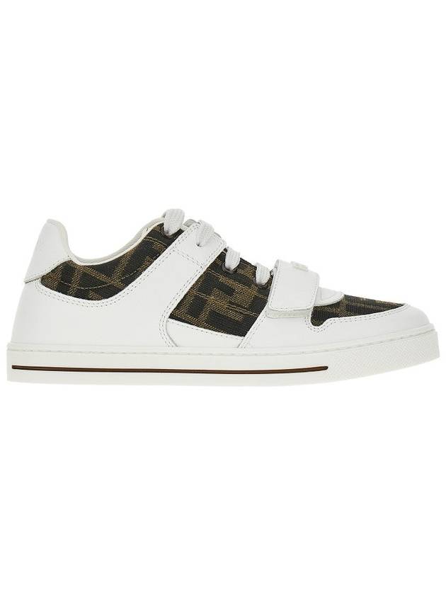 FENDI Leather and FF jacquard fabric sneakers