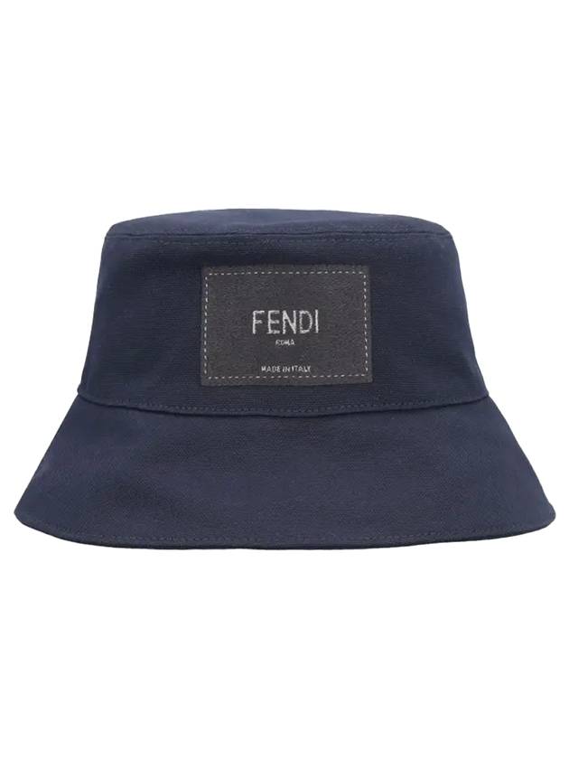 펜디 로고 패치 버킷햇 네이비