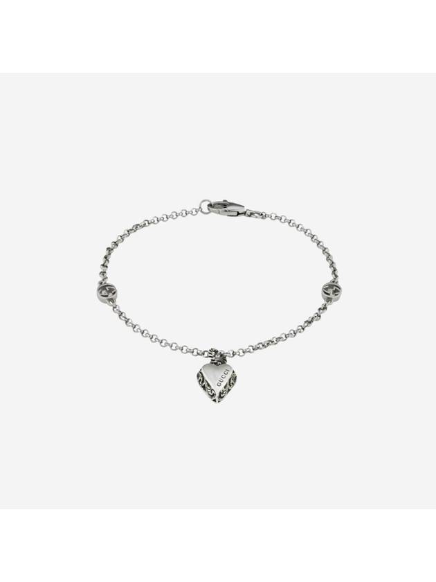 구찌 하트 펜던트 브레이슬릿 실버