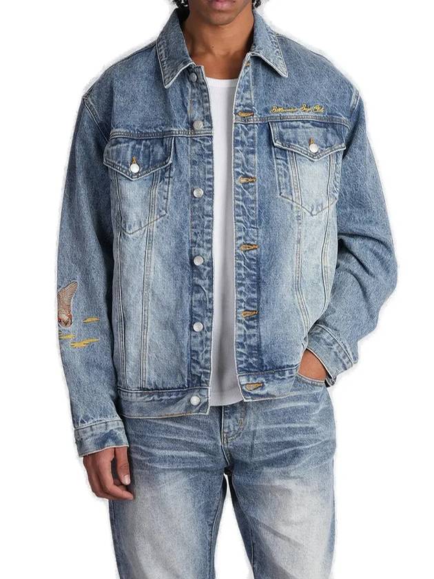 빌리어네어 보이즈 클럽 덕 자수 데님 재킷 B24410_BLUE