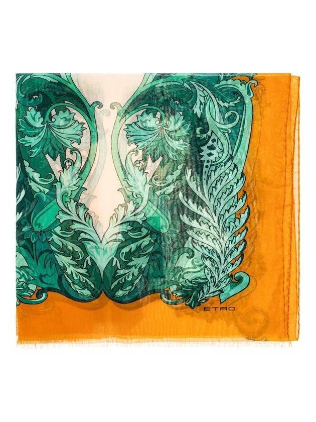 에트로 프린트 프레이드 엣지 스카프