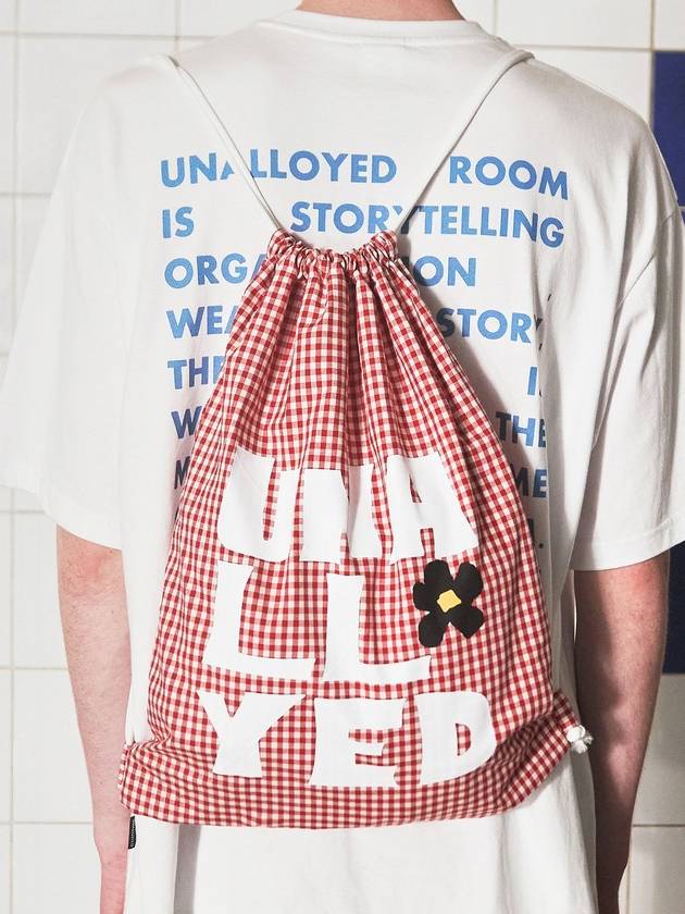 로고 깅엄 체크 짐색 레드