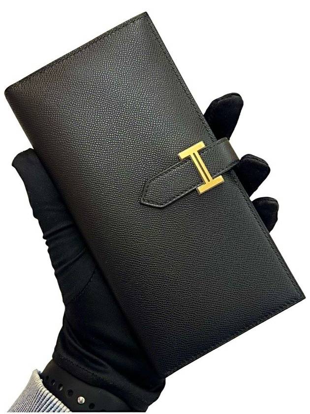 에르메스 베안장지갑 블랙 금장 앱송