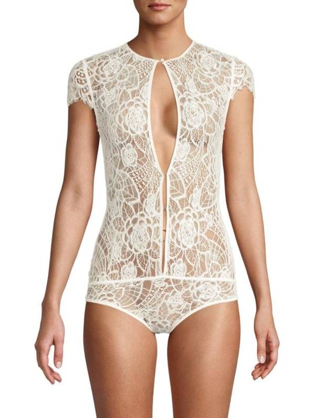 코케트 레이스 키홀 바디수트 Coquette Lace Keyhole Bodysuit