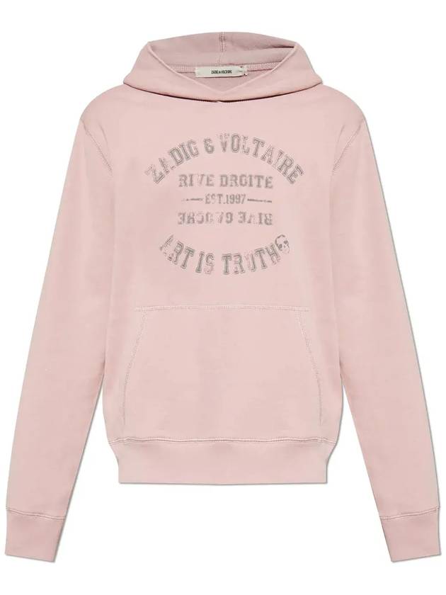 Zadig & Voltaire 프린트 후드 티셔츠 JMSS012980_ROSEBUD