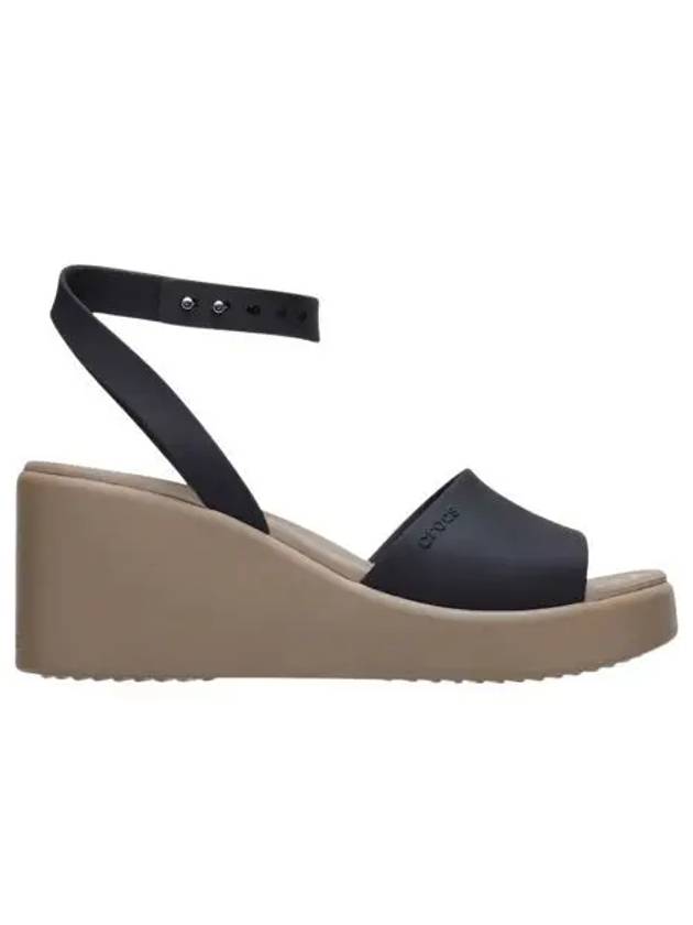 W 크록스 브루클린 앵클 스트랩 웨지 블랙 머쉬룸 W Crocs Brooklyn Ankle Strap Wedge Black Mushroom