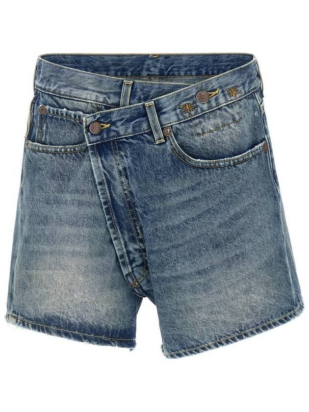 R13 크로스오버 디스트레스 데님 반바지