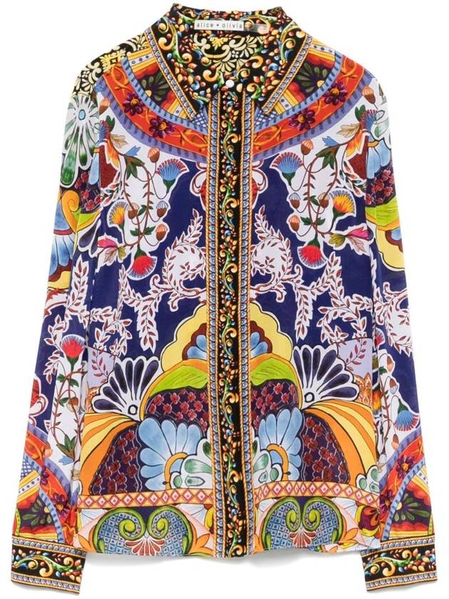 앨리스앤올리비아 여성 WILLA PRINTED SILK 셔츠 CC502P47016C509