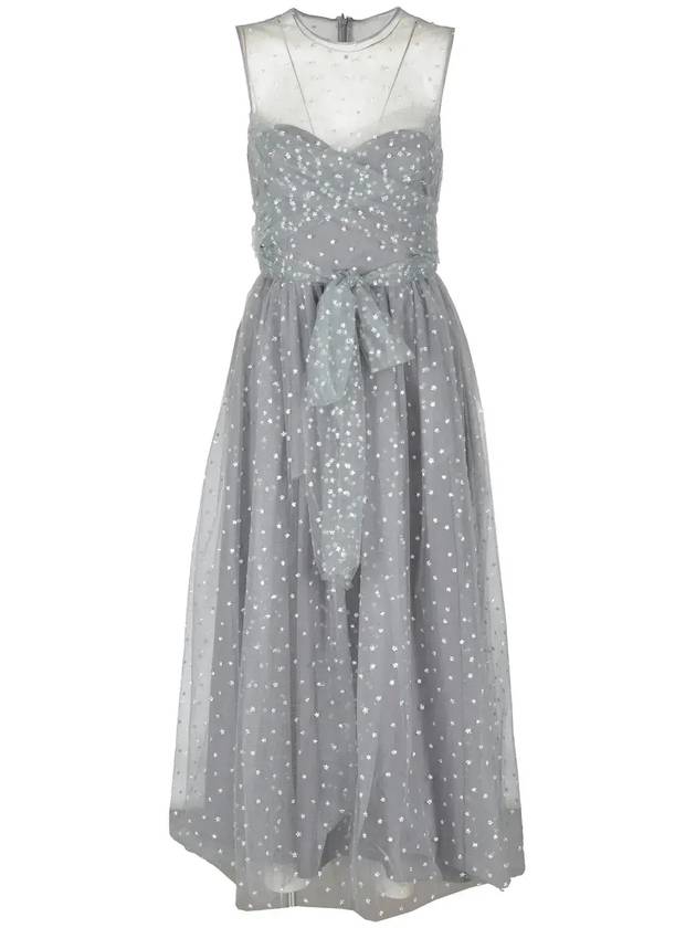 REDValentino 글리터 민소매 미디 드레스 3R3VAHT56US_K4Z