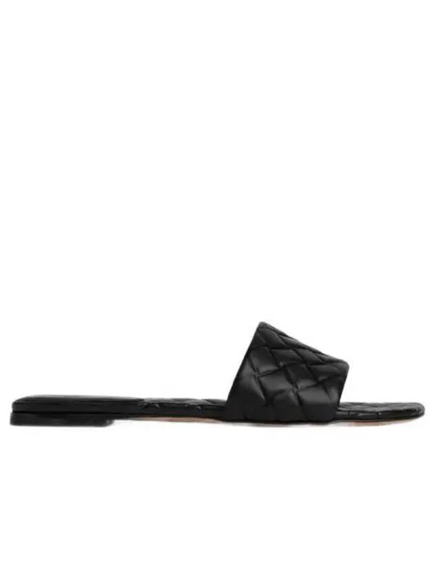 W 보테가 베네타 아미 플랫 뮬 블랙 W Bottega Veneta Amy Flat Mule Black
