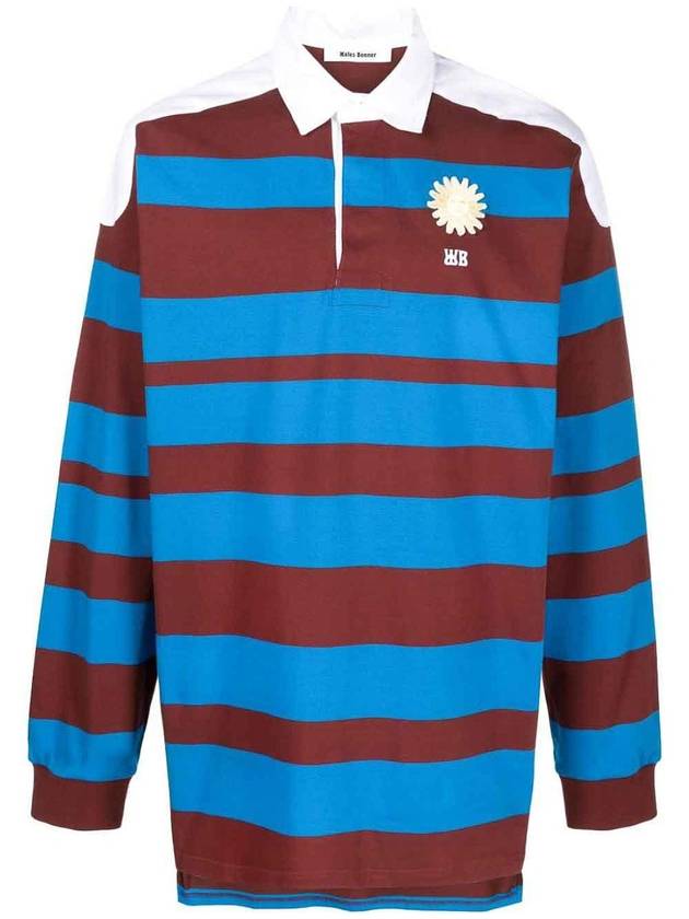 Wales Bonner Striped cotton polo shirt