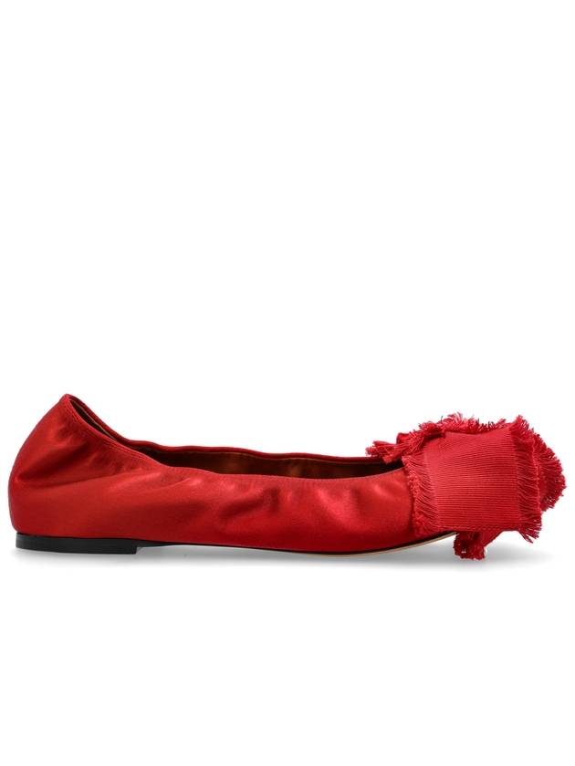 Lanvin Satin Ballet Flats  Women's  Red