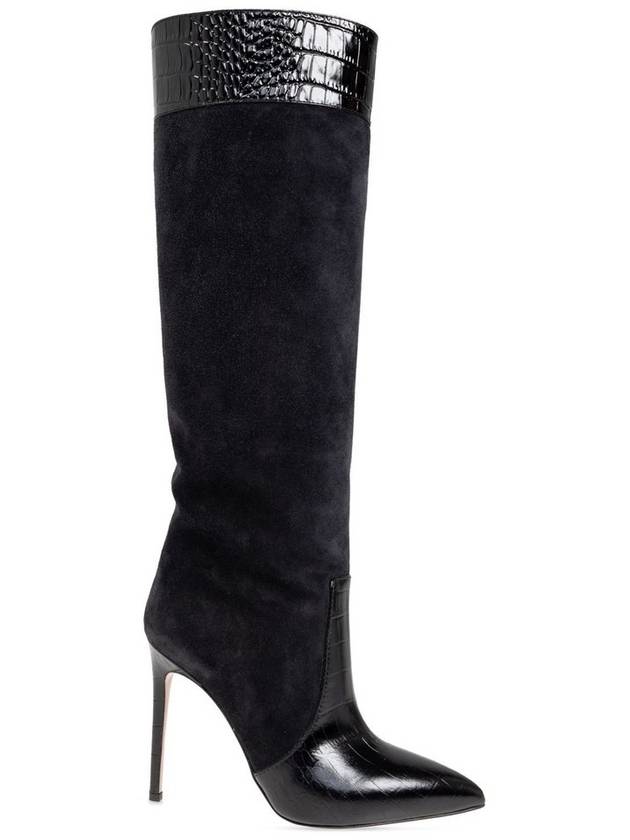 Paris Texas 엠보싱 포인트 토 스틸레토 부츠