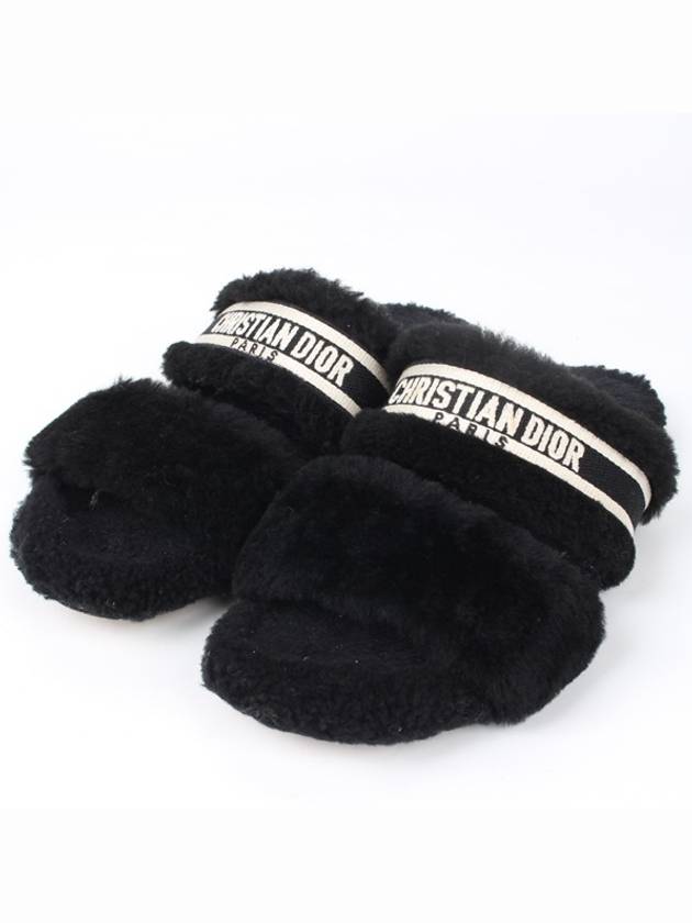 디올 시어링 로고 슬리퍼 블랙 36.5 235
