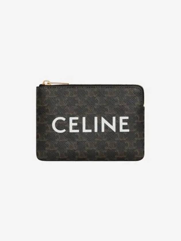 셀린느 트리옹프 캔버스 코인 & 카드 파우치 블랙 Celine Coin & Card Pouch in Triomphe Canvas Black