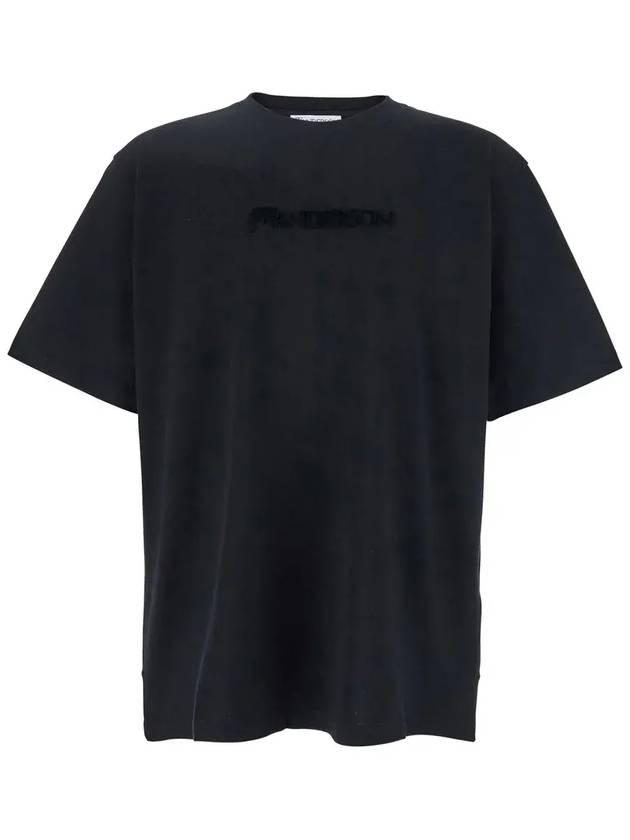 JW Anderson 플록 로고 크루넥 티셔츠 JT0258PG1510_BLACK