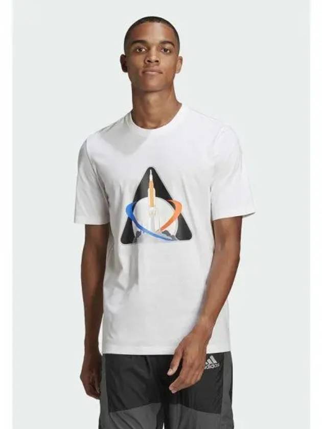 아디다스 퍼포먼스 에어로레디 트레이닝 슬림 숏 슬리브 티 프린트 티셔츠 화이트 2991561