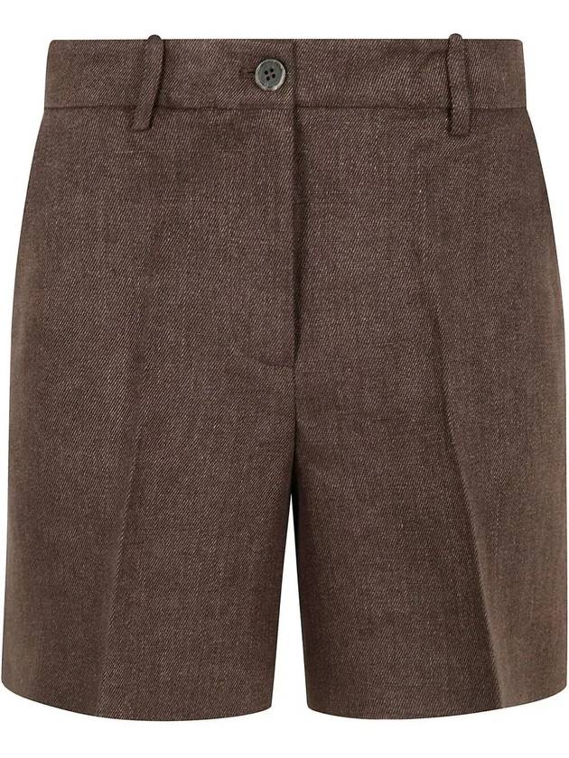 P.A.R.O.S.H. 플리츠 디테일 반바지 D210154BETULLA_086DARKBROWN