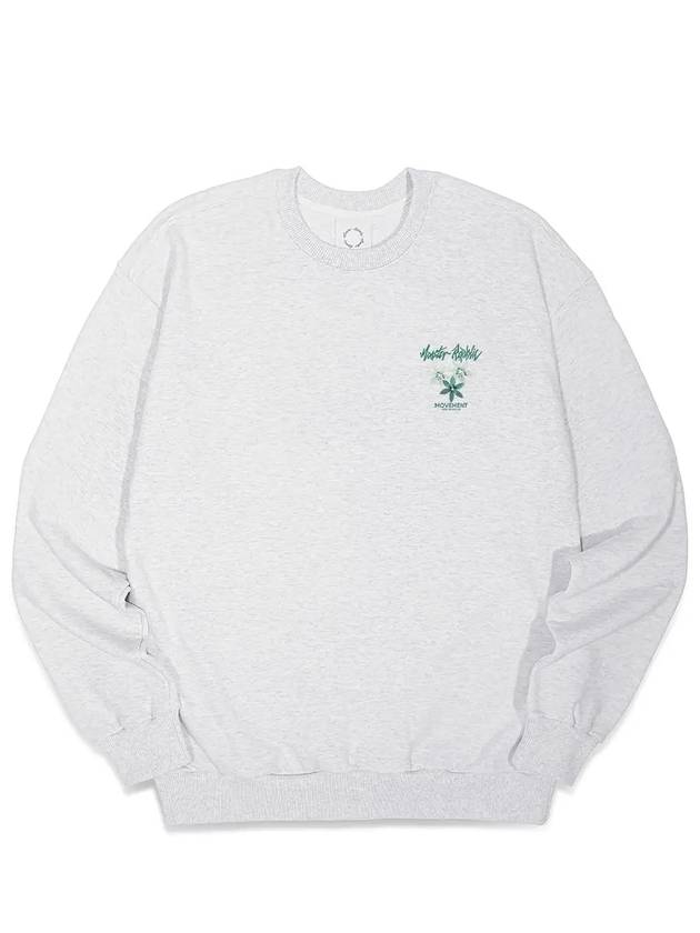 몬스터리퍼블릭 픽셀 플라워 맨투맨 에버그린 멜란지 그레이