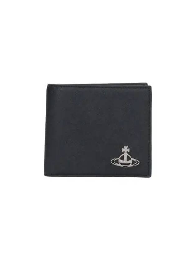 비비안 웨스트우드 로고 플라크 반지갑 블랙 Vivienne Westwood Logo Plaque Bi Fold Wallet Black