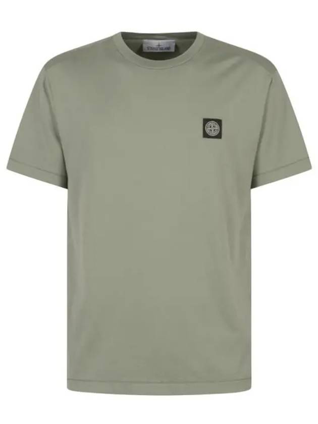 스톤아일랜드 로고패치 반팔 카키 2100039S0013 V0055