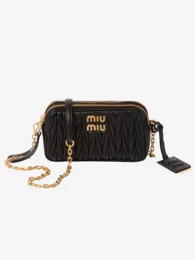 미우 미우 마테라쎄 나파 가죽 미니백 블랙 Miu Miu Matelasse Nappa Leather Mini Bag Black