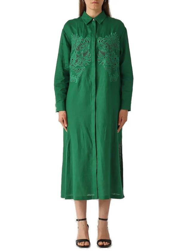 Max Mara Studio Megaton 자수 롱슬리브 미디 드레스 2516221022600_032