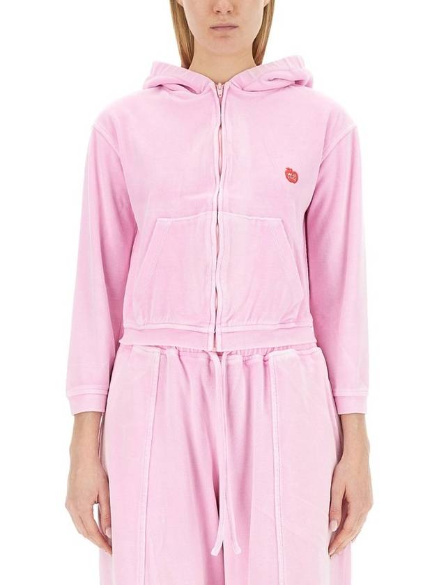T By Alexander Wang 지퍼 벨벳 후디
