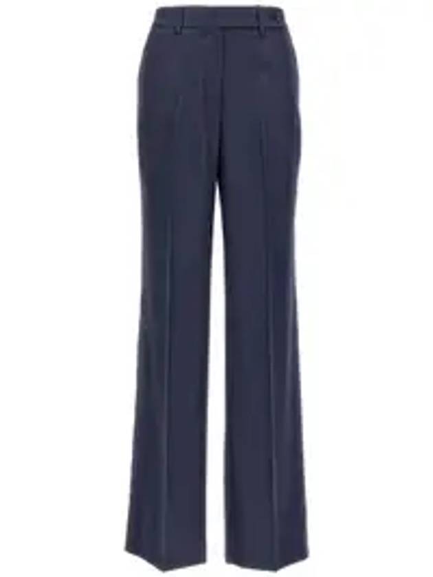 키톤 센트럴 플레이트 실크 캐시미어 스트레이트 팬츠 블루