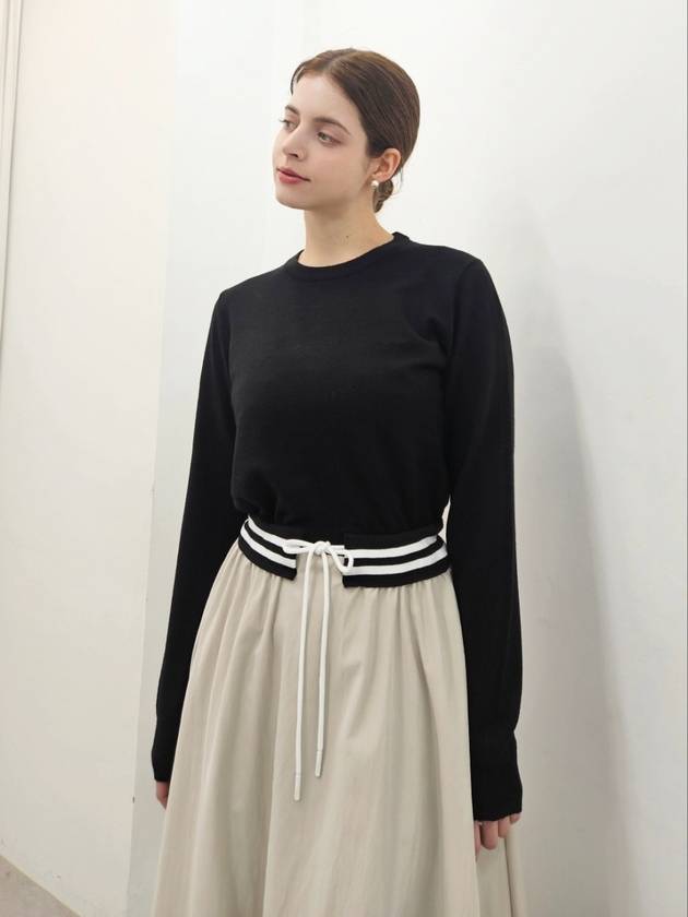 벌룬실루엣 아노락&니트 원피스 긴소매 balloon dress