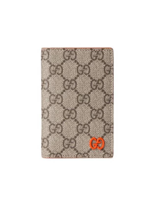 구찌 바이컬러 GG 롱 카드 케이스 베이지 다크 브라운 768249 FACQC 9743