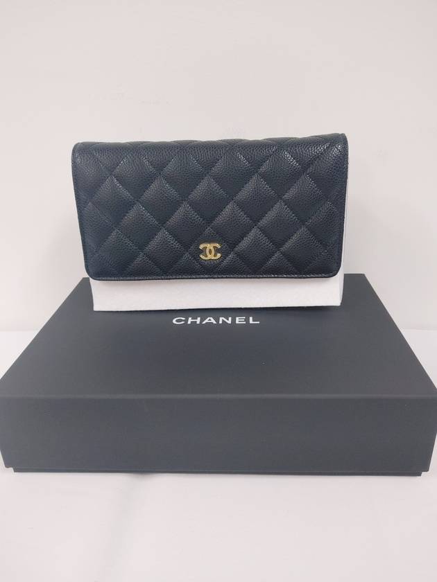 샤넬 클래식 WOC 체인 지갑 캐비어 금장 은장 블랙 AP0250 제품