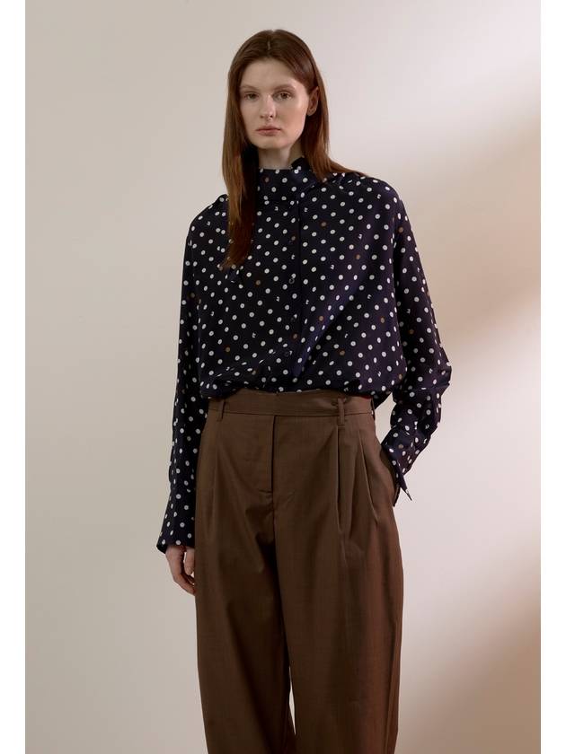 25SS 블루도트 실크블라우스