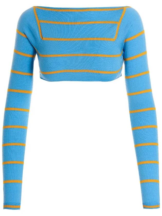 Emilio Pucci 스트라이프 롱 슬리브 크롭 탑 3EKM033E951_A93