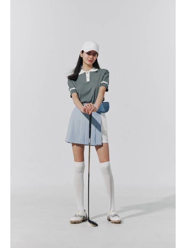 PLEATS COMBI SHORTS_BLUE