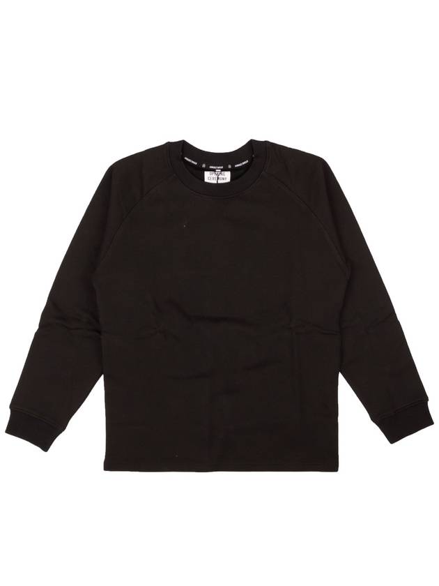 블랙 코튼 블랭크 라글런 스웨트셔츠 Black Cotton Blank Raglan Sweatshirt