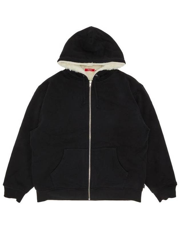 슈프림 포우 퍼 라이닝 집업 후드 스웨트셔츠 블랙