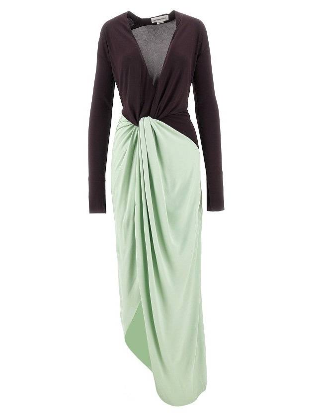 VICTORIA BECKHAM Two-tone long sleeves with knot detail