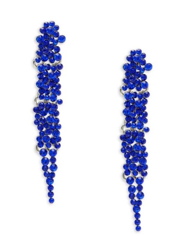 실버톤 스톤 드롭 이어링 Silvertone & Stone Drop Earrings