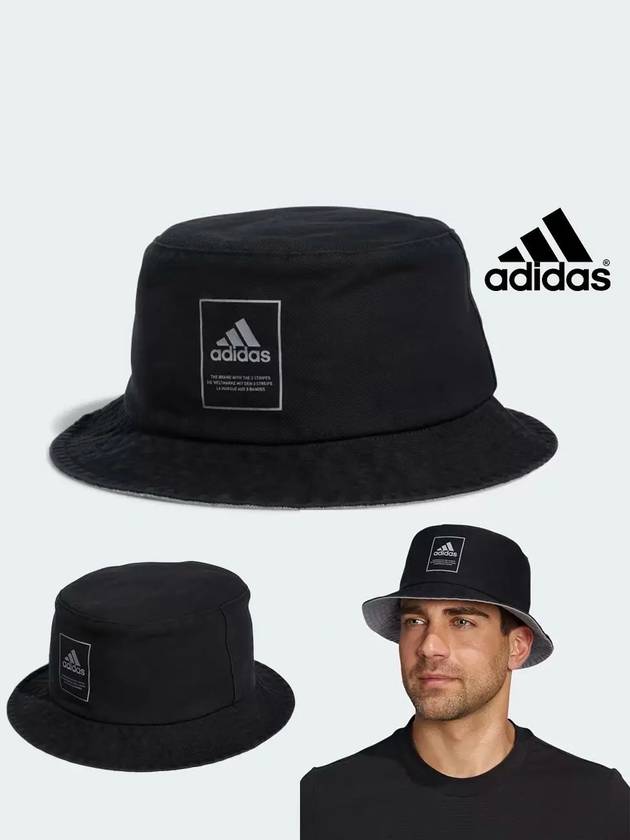 아디다스 언더바이저 워싱 버킷햇 챙 모자 블랙