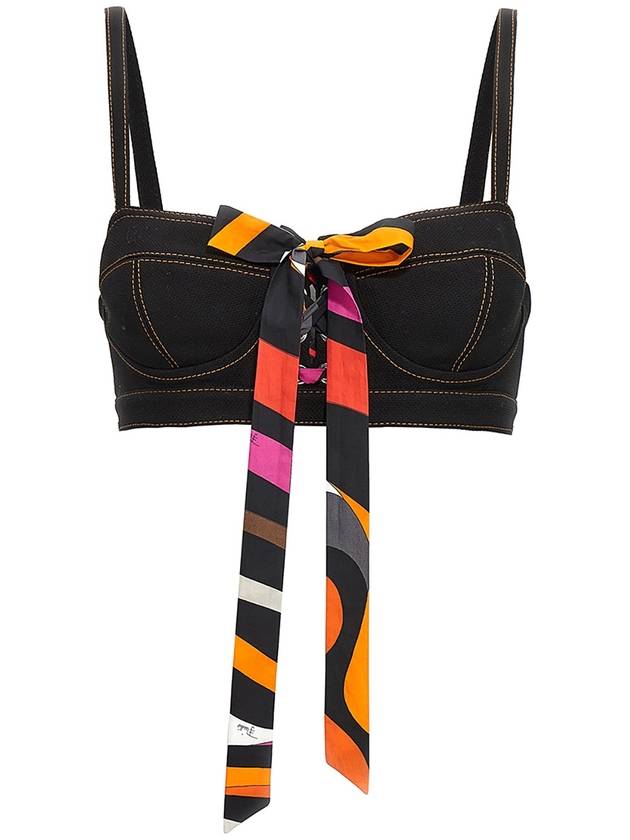 Emilio Pucci Pattern knot crop top